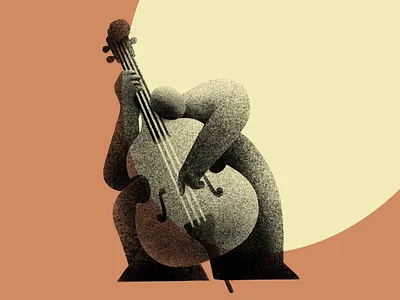 Musician #2 cello character illustration jazz music