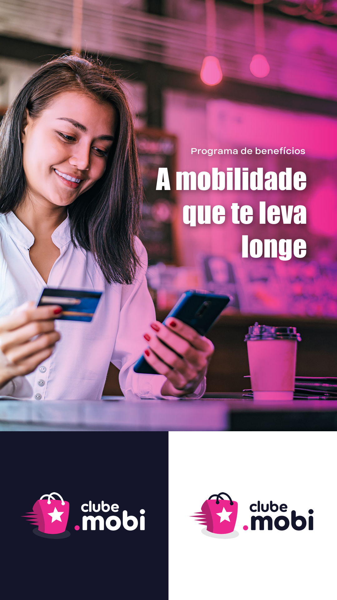 Criação de logomarca e identidade visual para o Clube.Mobi bag brand branding logo logomarca shopping