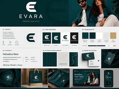 Evara – Modern Fashion & Minimal Luxury Brand Logo Identity. 3d branding graphic design logo scalable logo design ui