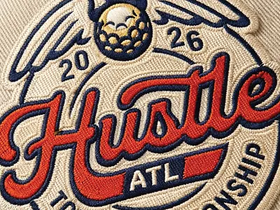 Clothing Lettering: 26 ATL Hustle athletic authentic badge design branding brandmark clothing emblem embroidery graphic design hustle identity illustration lettering logo design print retro seal sports street vintage