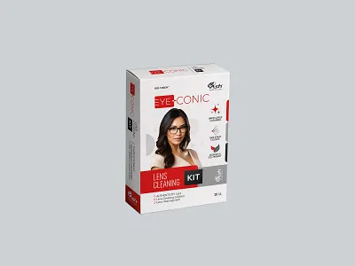 LENS CLEANING KIT PACKAGING box design branding contact lens box design eyeglass branding graphic design lens cleaning kit logo packaging design spectacles