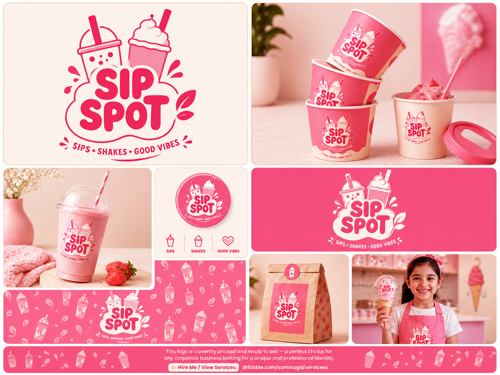 Example of Dessert Logo Design Sip Spot Fun Brand