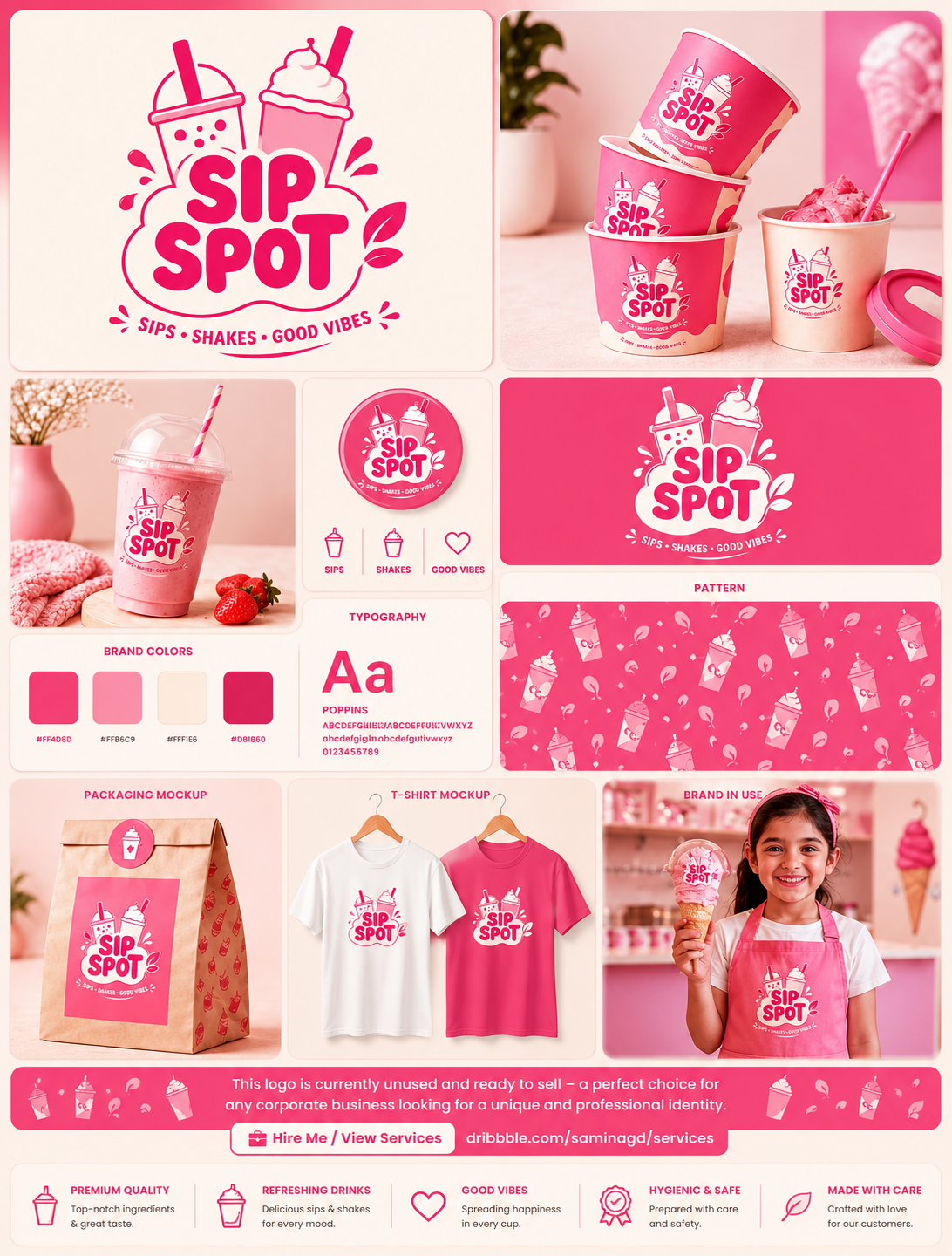 Example of Dessert Logo Design Sip Spot Fun Brand