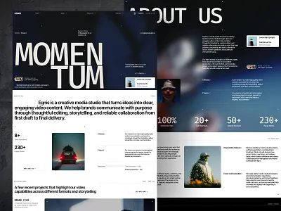 Egnis — Photography & Video Portfolio Website branding design framer graphic design illustration logo ui web design webflow website design