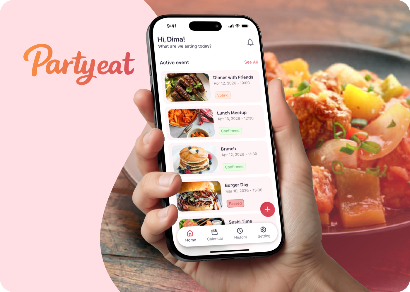 Party eat - events app desi clean design event event app ios meetup mobile mobile app ui ux