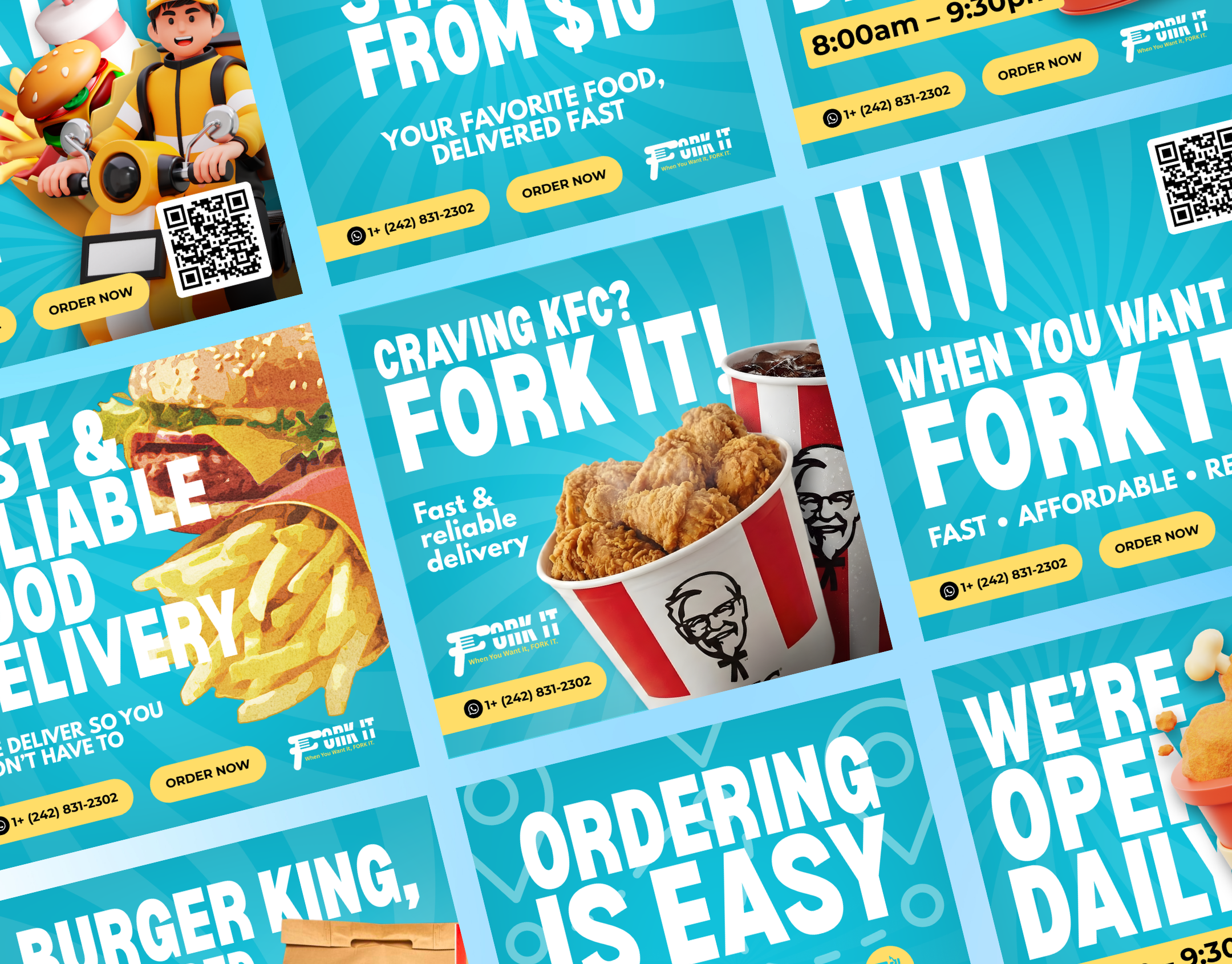 Instagram Template Design for a Food Delivery Platform advertising brand design branded posts branding canva design editorial editorial design figma graphic design instagram design instagram template layout layout design marketing template design typography