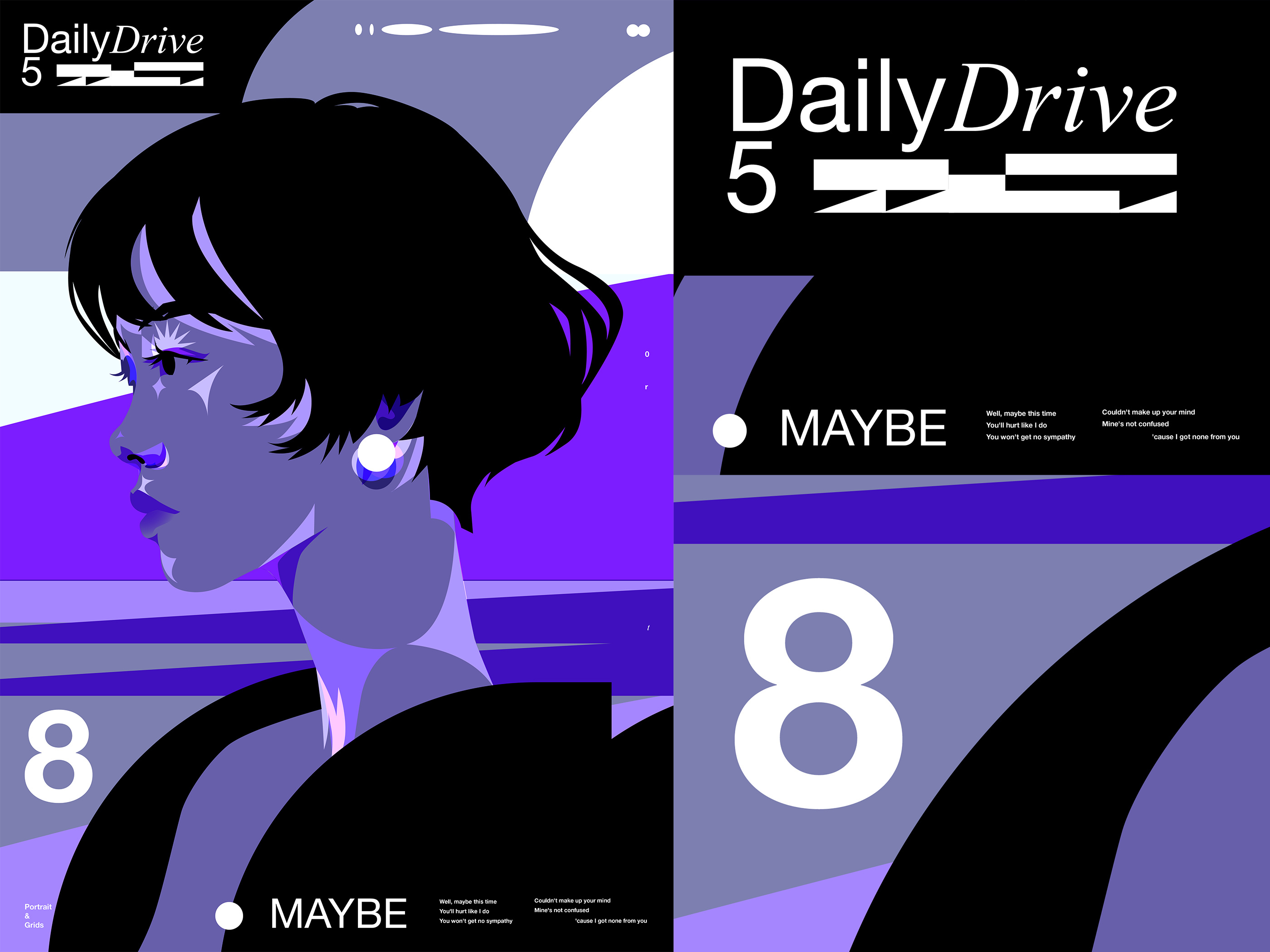 2659. Daily drive. ad ad design beauty branding commercial cover design editorial editorial illustration graphic design grid illustration layout portrait illustration poster typography vector illustration woman illustration