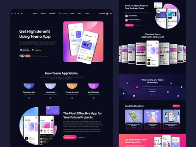 Mobile App Landing Page app design branding dark ui design graphic design landing page design mobile app mobile app landingpage mobile app showcase mobile app ui ux design mobile app website trendy design ui ui design inspiration ui ux design web design inspiaration web ui design website design