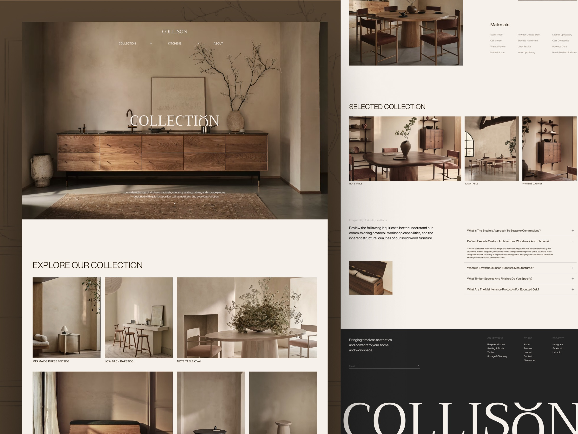 Collinson — Furniture Collection Page Minimal Website UI Design
