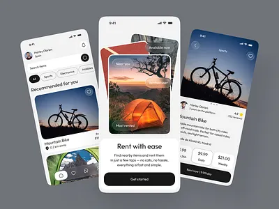 Peer-to-Peer Rental Mobile App Design android application ui app design booking app design custom app services digital rental service ecommerce mobile design marketplace mobile app mobile app design mobile ui onboarding payment gateway interface peer to peer application product discovery ui rental marketplace platform startup mvp development