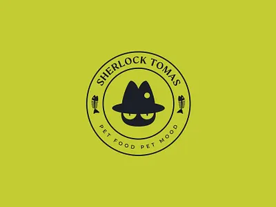 Sustainable Pet Food Brand Identity Design | Sherlock Tomas badge logo brand identity cat food branding circular logo clever logo detective cat logo fish symbol hidden symbol logo logo design logo design process minimal logo modern logo negative space logo packaging logo pet brand identity pet food packaging premium pet brand sustainable branding sustainable pet food branding wordmark badge