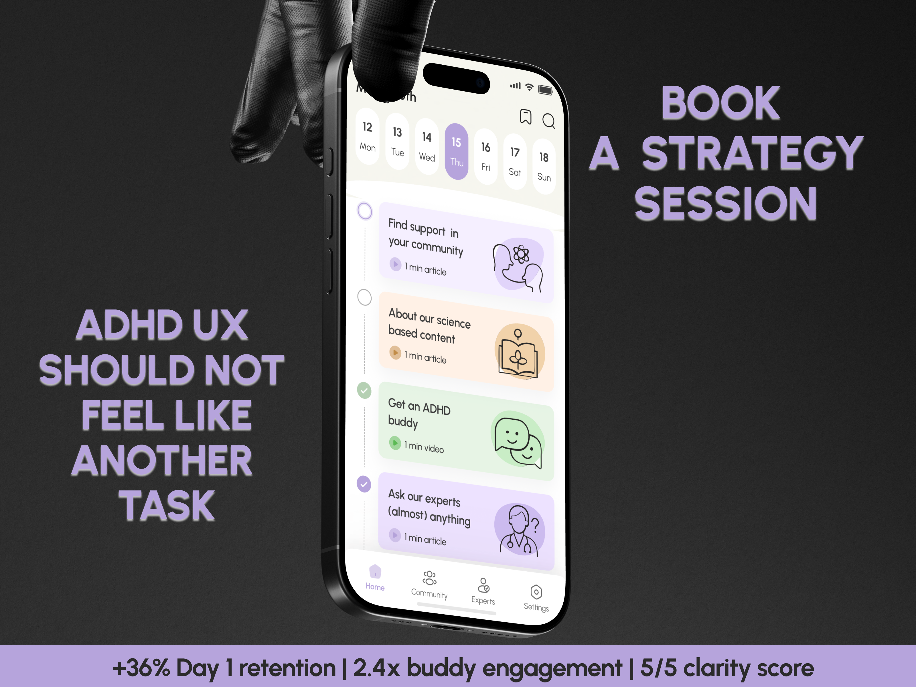 Mobile App Design | ADHD Wellness IOS App | UI UX Design