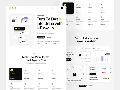 FlowUp - Landing Page animation design graphic design logo ui ux web