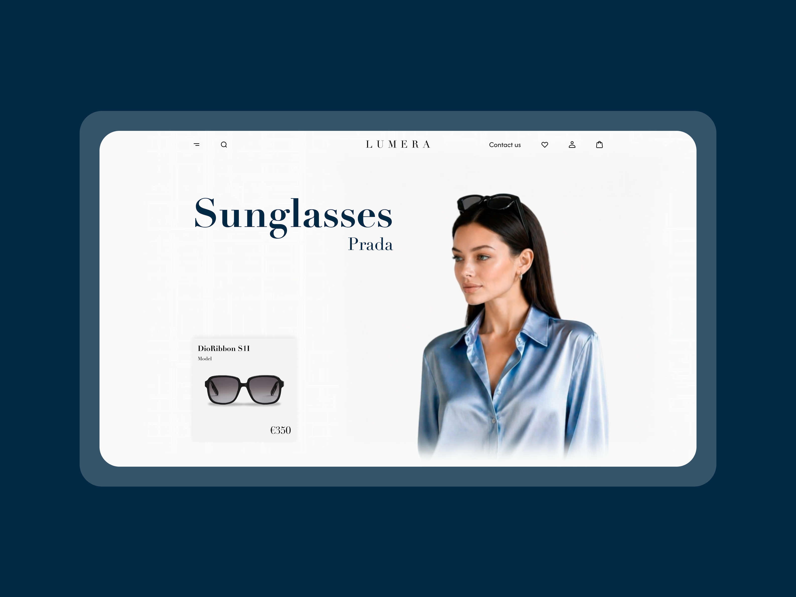 Lumera – Website Concept · Sunglasses Store ai animation concept design e commerce glasses home page interface shop smart design store sunglasses ui ux uxui webdesign website