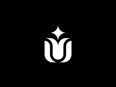 Tulip & Star Letter U Monogram abstract flower beauty logo boutique brand clean design elegant branding feminine brand floral monogram growth symbol iconic mark letter u logo luxury logo modern minimal logo organic elegance premium identity sparkle icon star logo tulip logo u monogram wellness brand