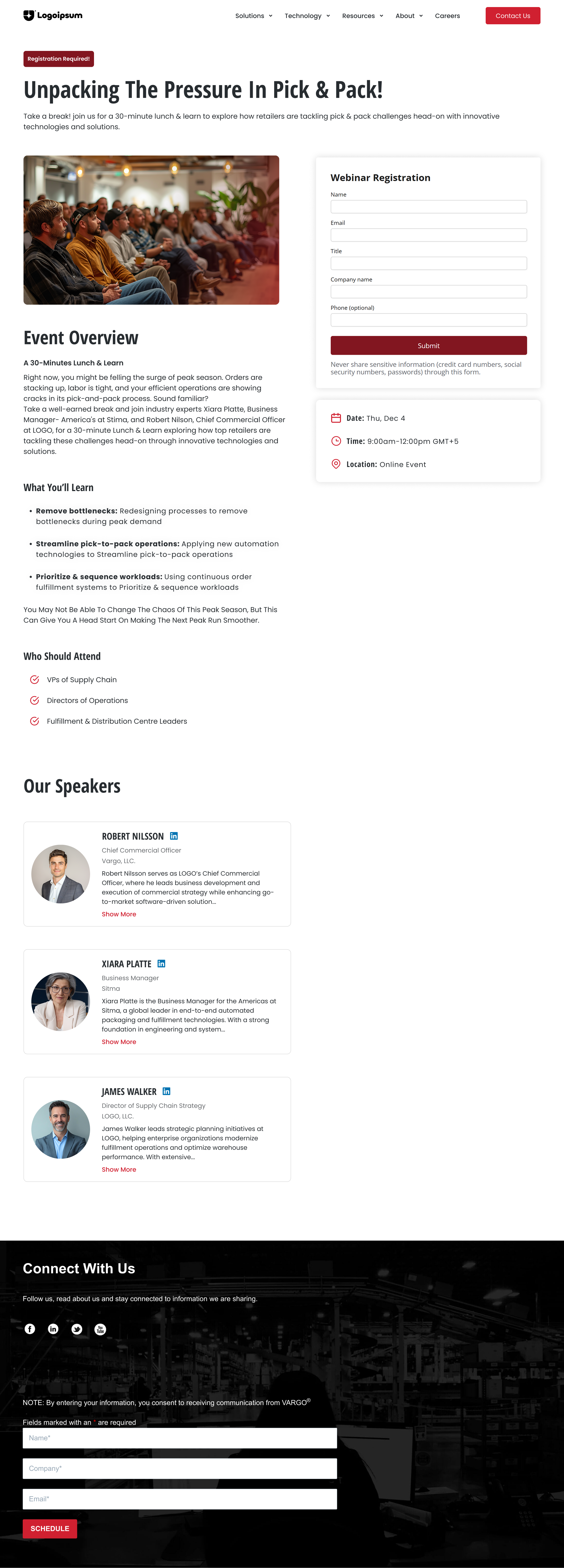 Webinar Registration Landing Page – B2B SaaS UI Design b2b design corporate website event page figma landing page product design saas ui ui design ux design web design webinar