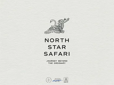 North Star Safari Secondary Logo animal bird brand design brand identity branding branding design elegant feminine hand drawn identity design illustration logo logo design sans serif sky sophisticated stars swan vintage visual identity