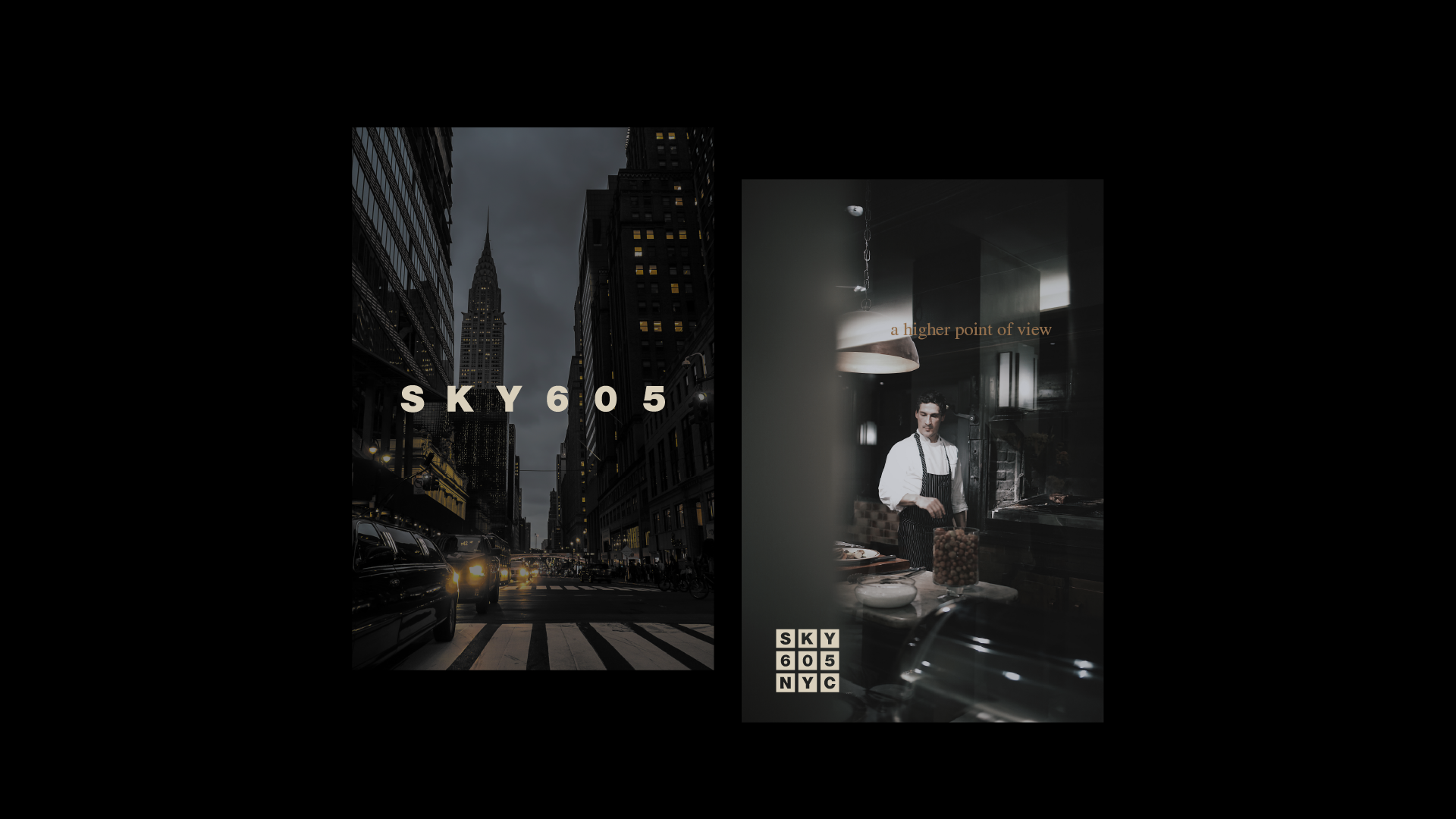 SKY605 / Elevated Restaurant Branding in NYC / Poster Design