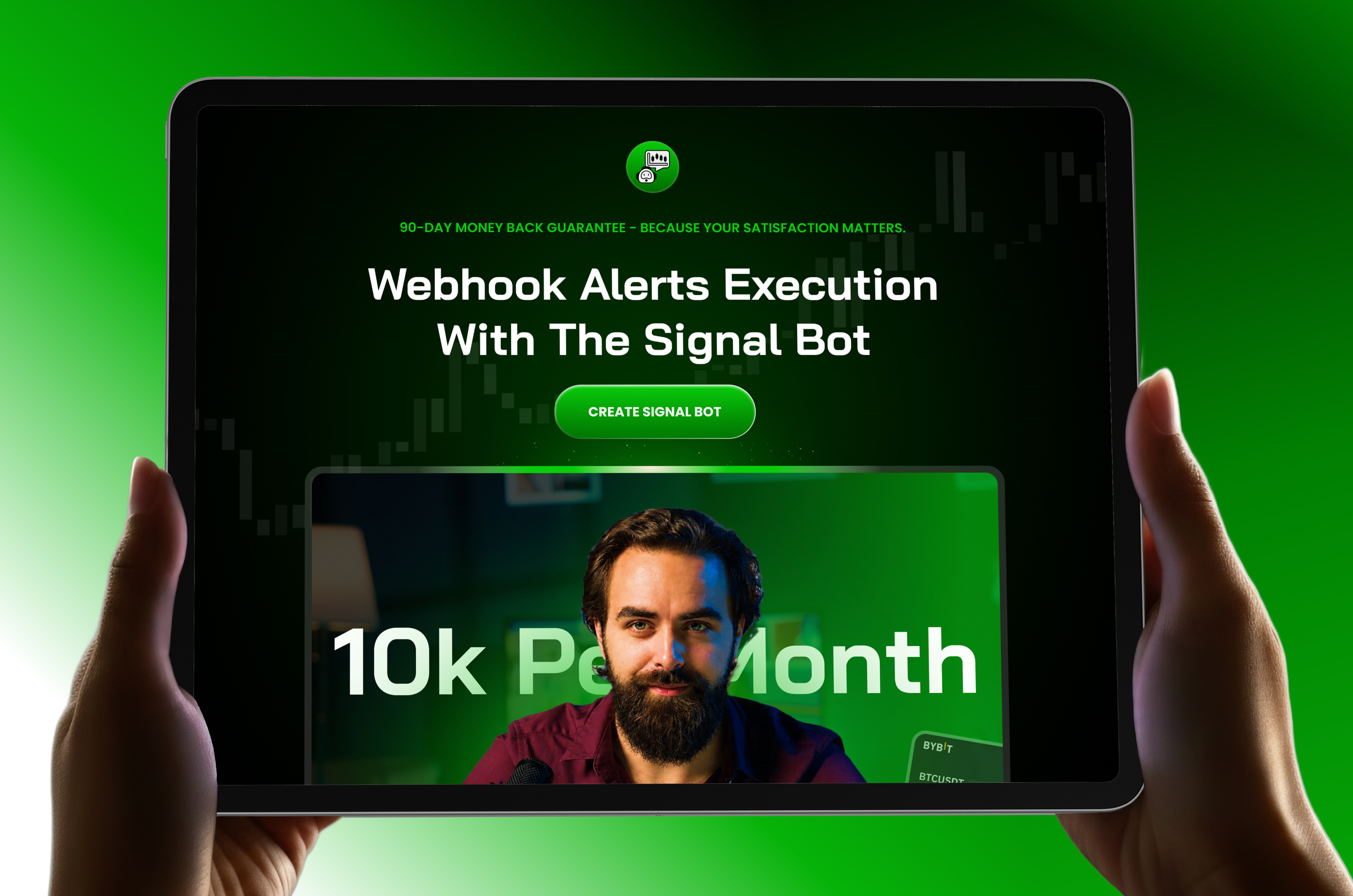 AI Trading bot landing page