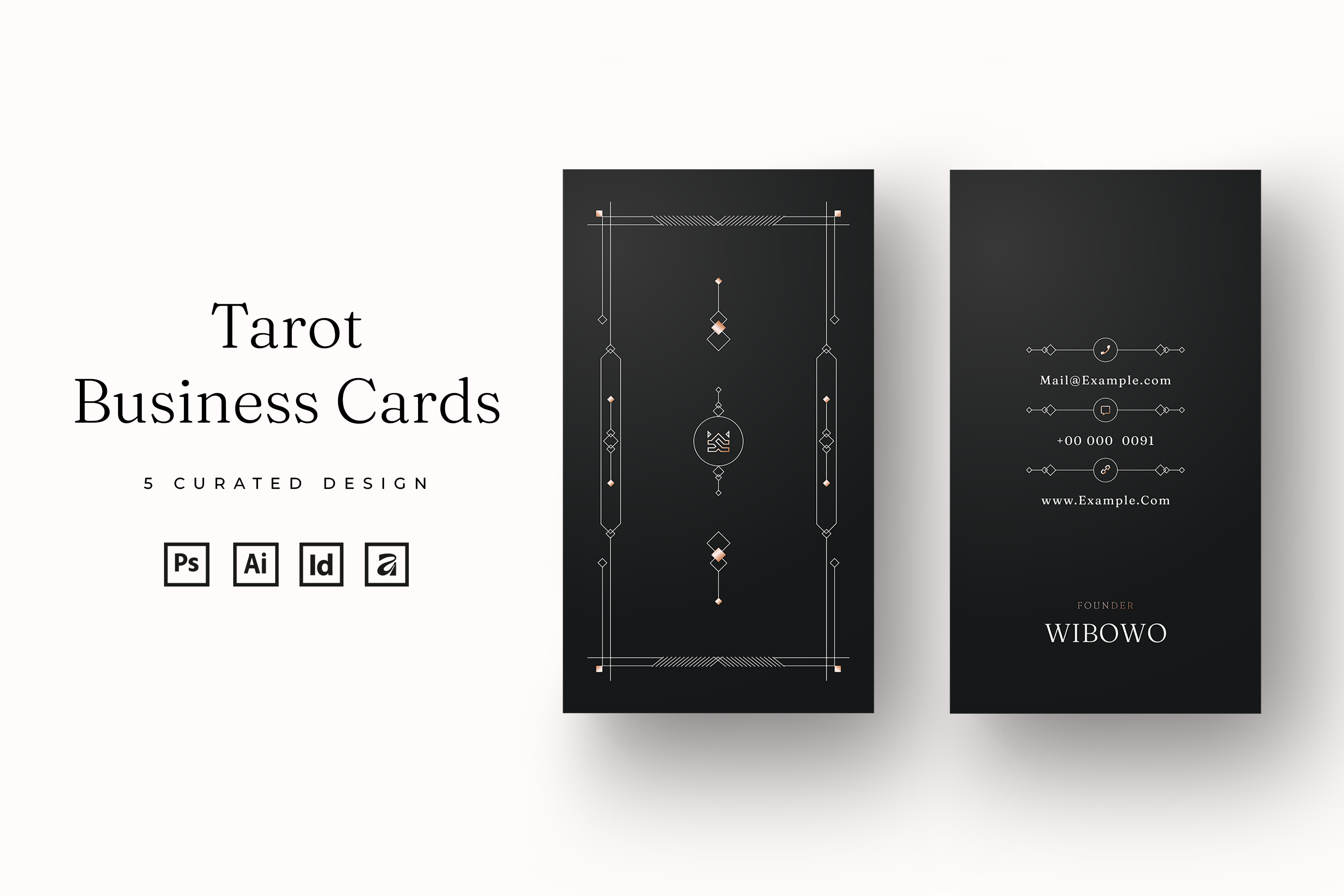 Tarot - Business Card Template affinity designer business cards affinity designer template business cards business cards template dark gold template eps business cards indesign business cards indesign template photoshop business card photoshop tempalte psd business cards template qr code qr code business cards vector business cards vector template vertical business cards