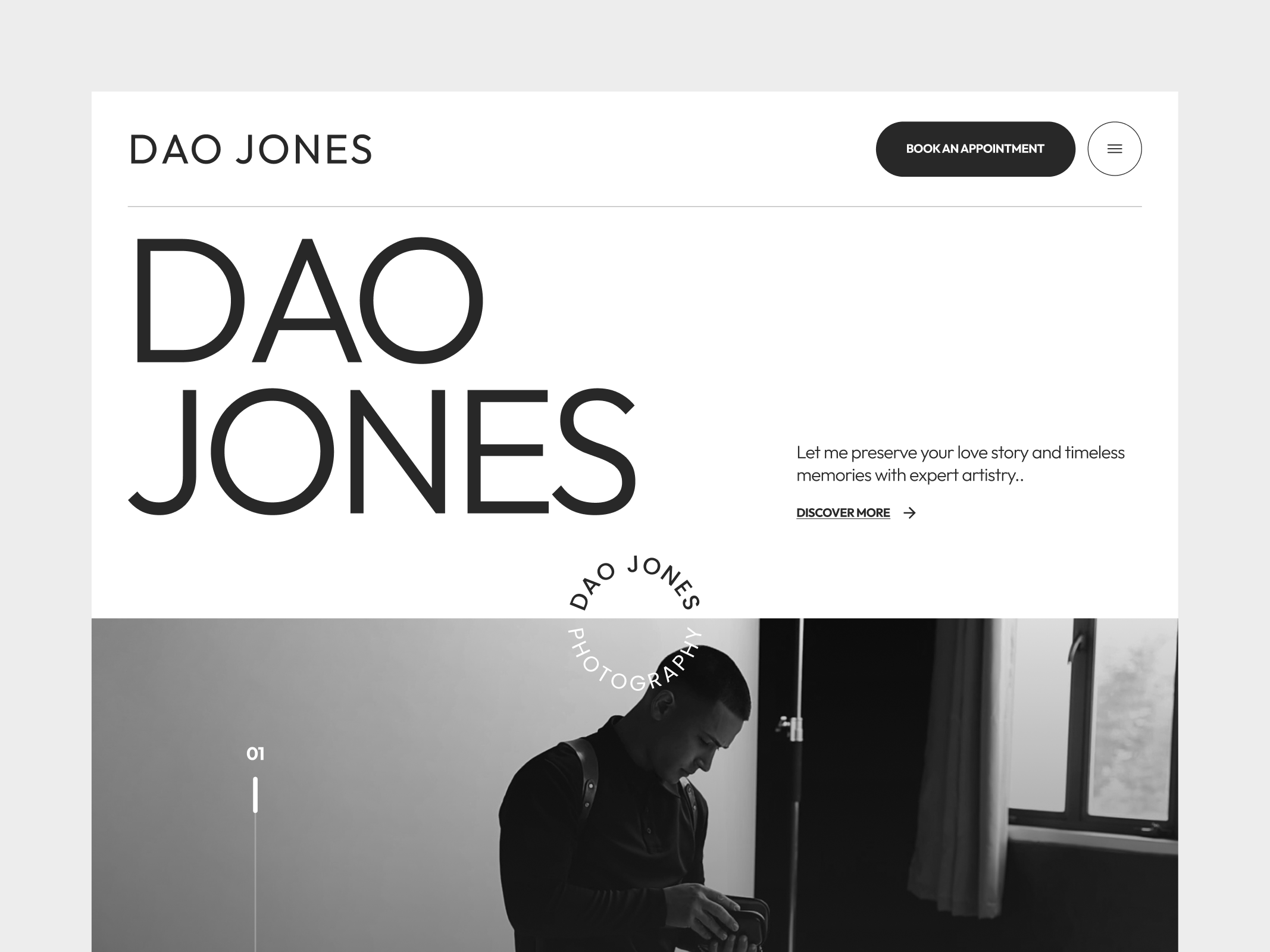 Minimal Photography Portfolio — Elegant Personal Brand Website 3d animation branding graphic design logo motion graphics ui