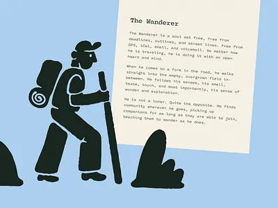 Dérive Coffee Roasters – The Wanderer brand branding character design fort worth graphic design hike hiker identity illustration illustrator travel type typography wander wanderer