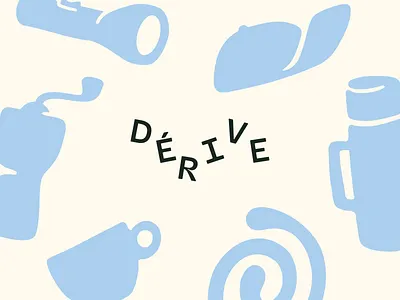 Dérive Coffee Roasters - Secondary Mark bouncy brand branding coffee design fort worth graphic design icon iconography icons identity illustration illustrator logo pictograms roaster type typography