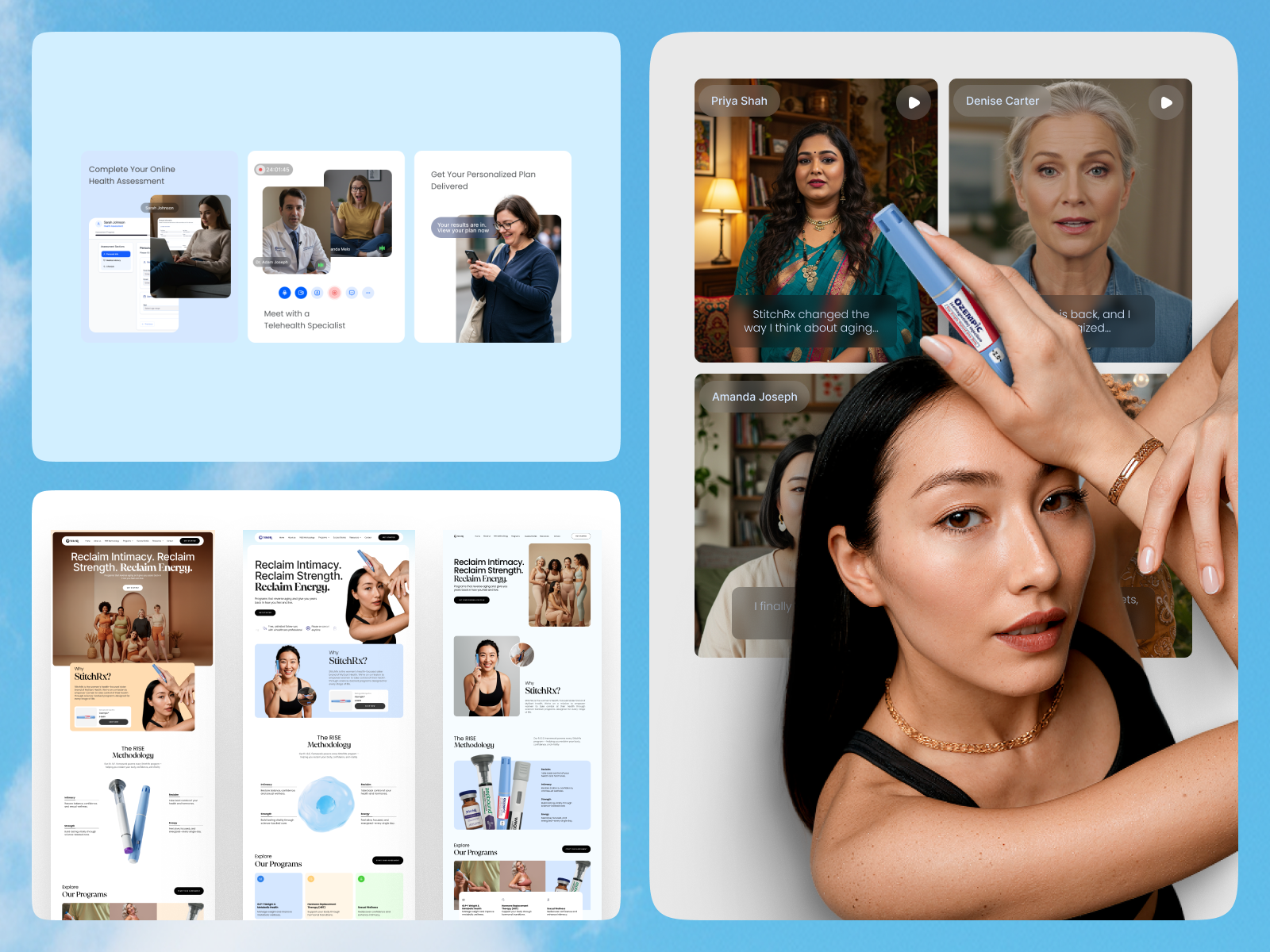 StitchRx – Redesigning the Women’s Health Experience creative design figma graphic design healthcare landing page ui ux website wellness woman