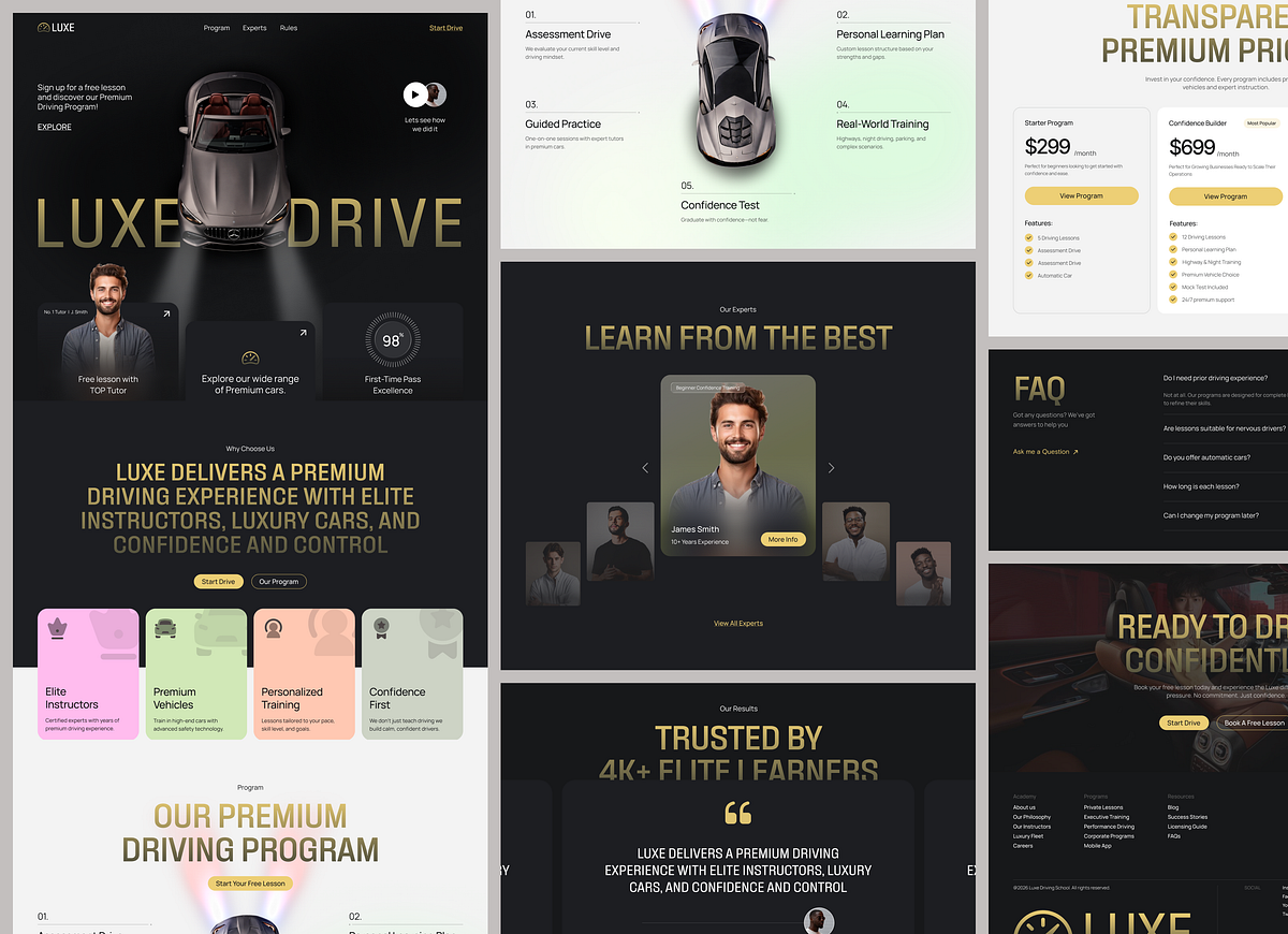 Website for a Luxury Driving School ✲ LUXE