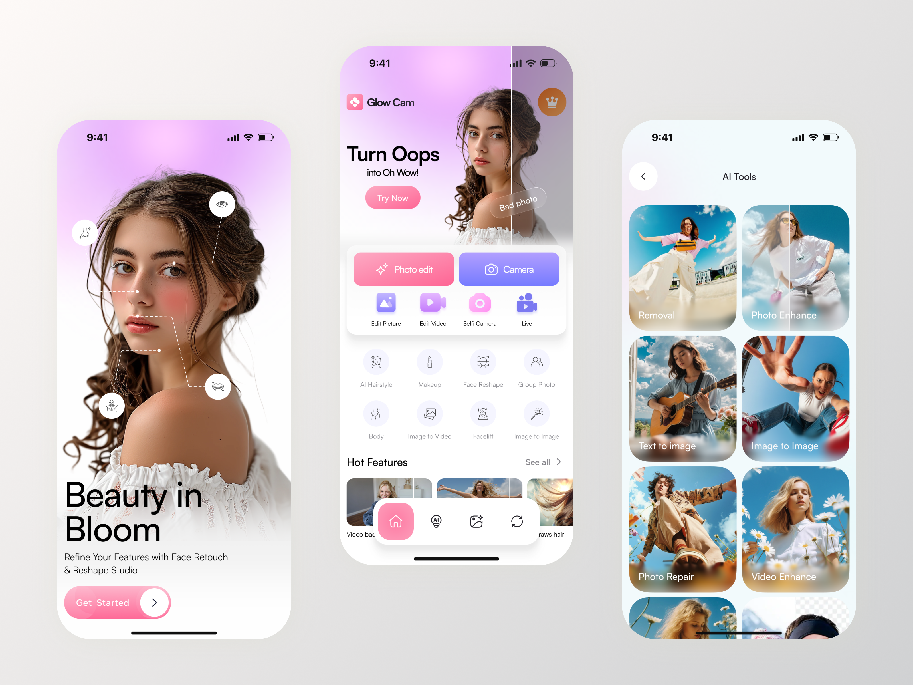 Makeup Selfie Editor App – Beauty Camera UI/UX Design