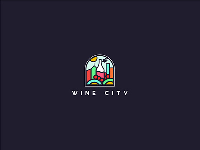 Wine City branddesign brandidentity branding building logo business card design citylogo design designfreke illustration logo logotype rawwinrlogo vector winecitylogo winelogo