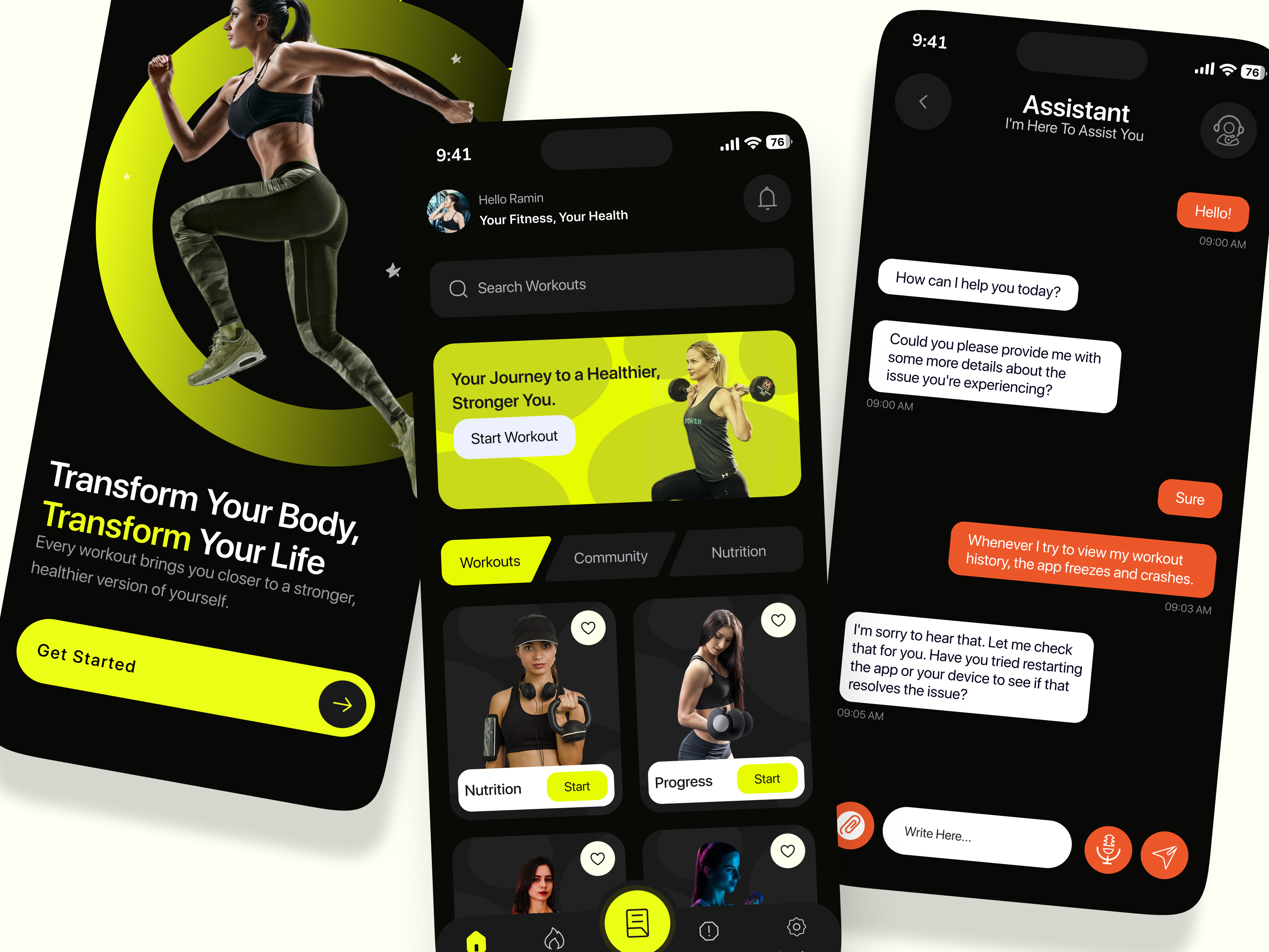 AI Fitness Assistant Mobile Design