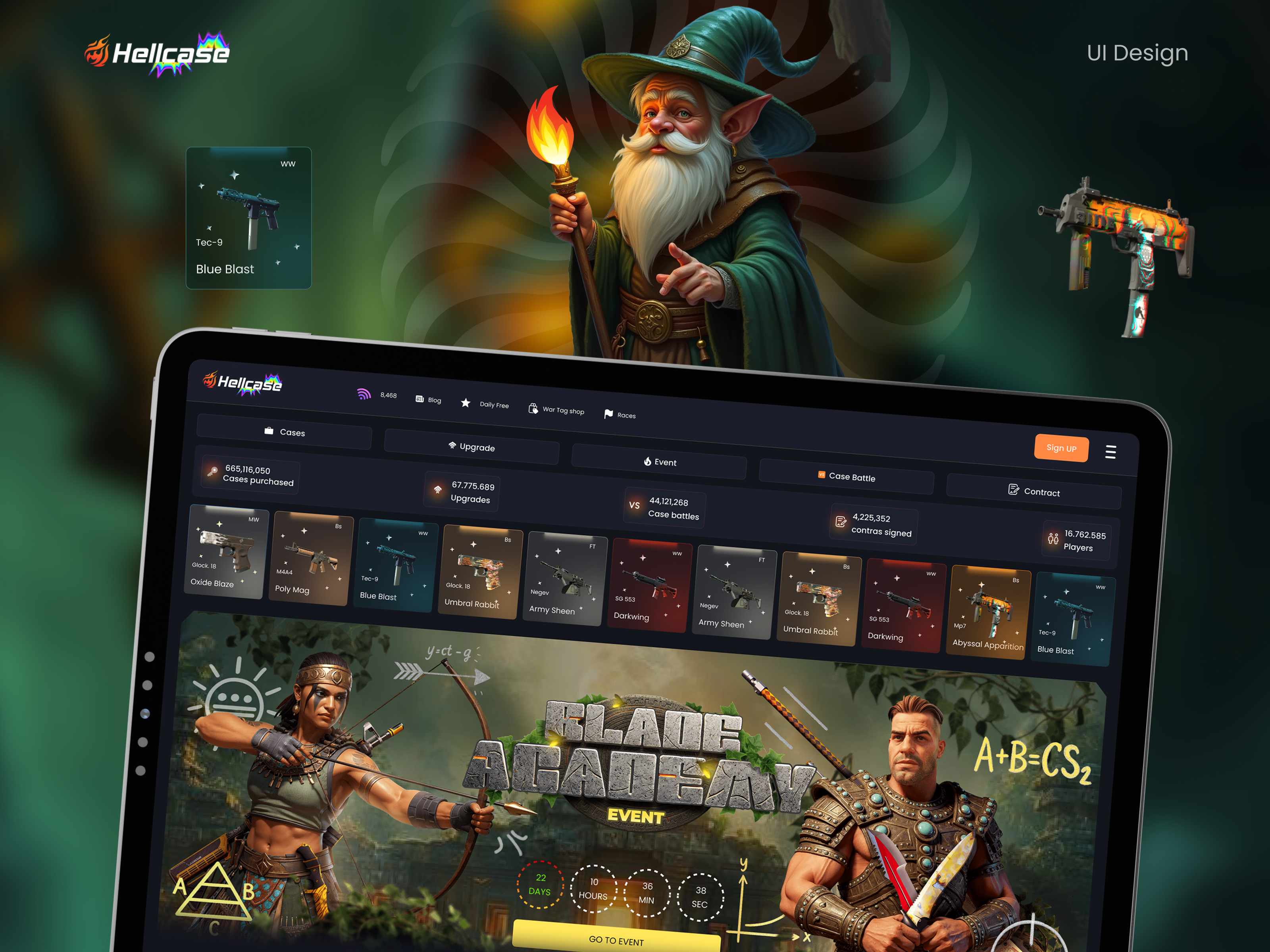 Example of CS2 Case Opening UI – Fantasy Gaming Dashboard Design