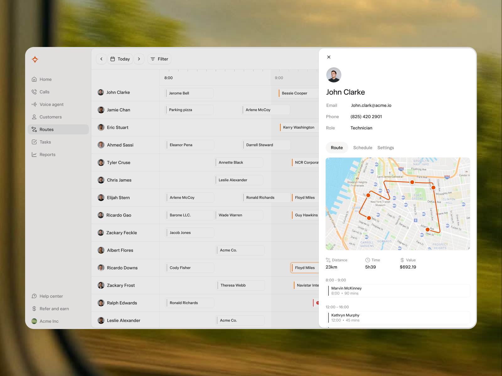 Routes design