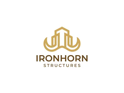 Horn+Building_structure_logo_design brandiderntity branding brandmark building logo companylogo design graphic design horn logo illustrator logo structure logo