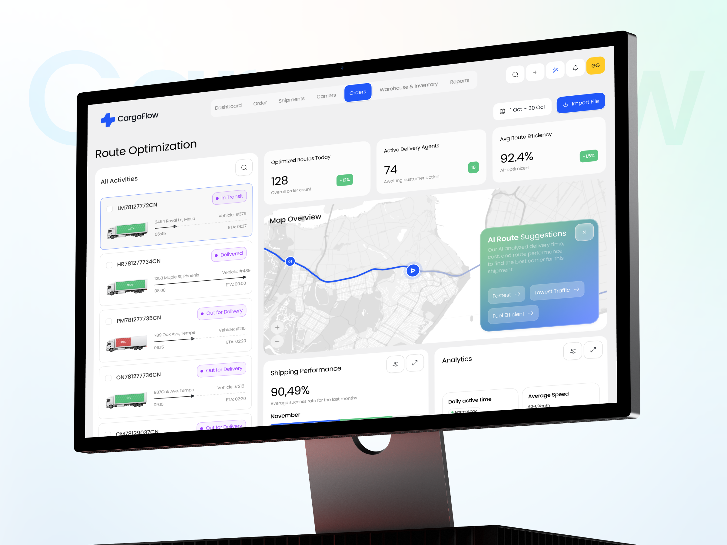 Cargo Logistics Platform – SaaS & UI UX Design cargo interface logistic product saas service shipping ui ux web