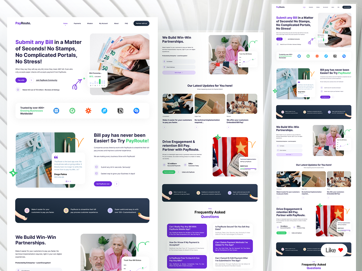 PayRoute | Seamless Bill Payment & Fintech Landing Page Image 0