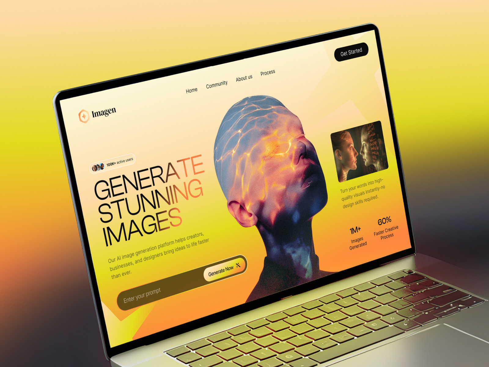 AI Image Generation Platform Website Design
