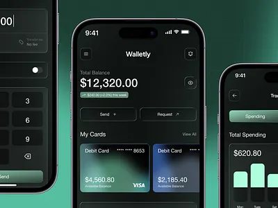 Walletly – Personal Finance Tracker Mobile App UI/UX Design awd clean dashboard elegant finance app finance ui financial dashboard financial tracker app design fintech app ui minimalist mobile app modern modern design money tracker app product design saas saas app ui saas ui startup app uiux mobile app