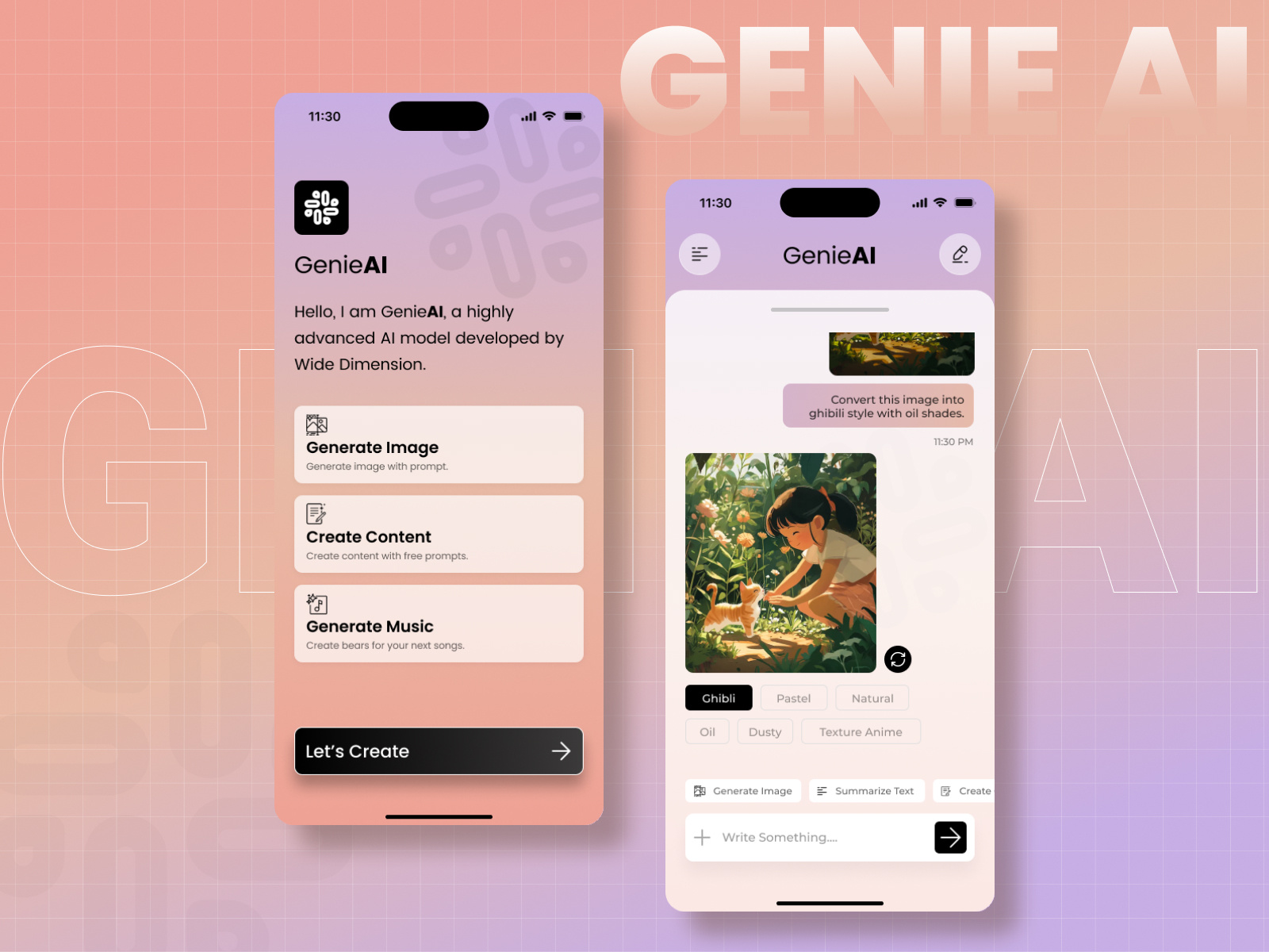 Genie AI – AI Chat App UI UX Design