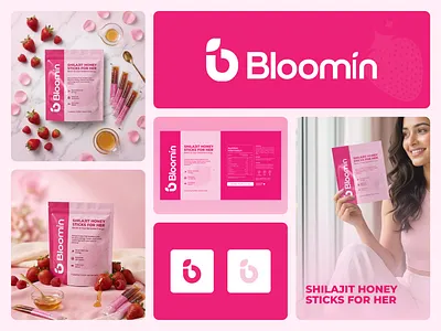 Bloomin | Pouch Packaging bag beauty brand design brand identity branding graphic design health illustration label design logo design packaging packaging design pouch product packaging skincare supplement wellness