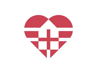 House Cross Heart logo abstract branding care charity cross design faith healthcare heart home house icon logo love medical minimal modern realestate shelter symbol
