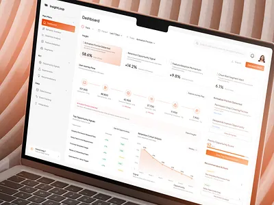 InsightLoop – Product Analytics Platform Dashboard UI/UX Design ca clean dashboard dashboard design dashboard ui data dashboard data driven dashboard data visualization minimalist modern modern design motion graphics product dashboard ui product design saas saas dashboard saas dashboard design saas dashboard ui saas design web app