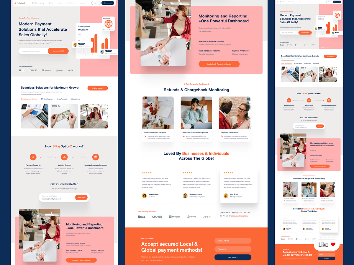 PayOptionZ | Modern Fintech Landing Page | Framer Website Image 1