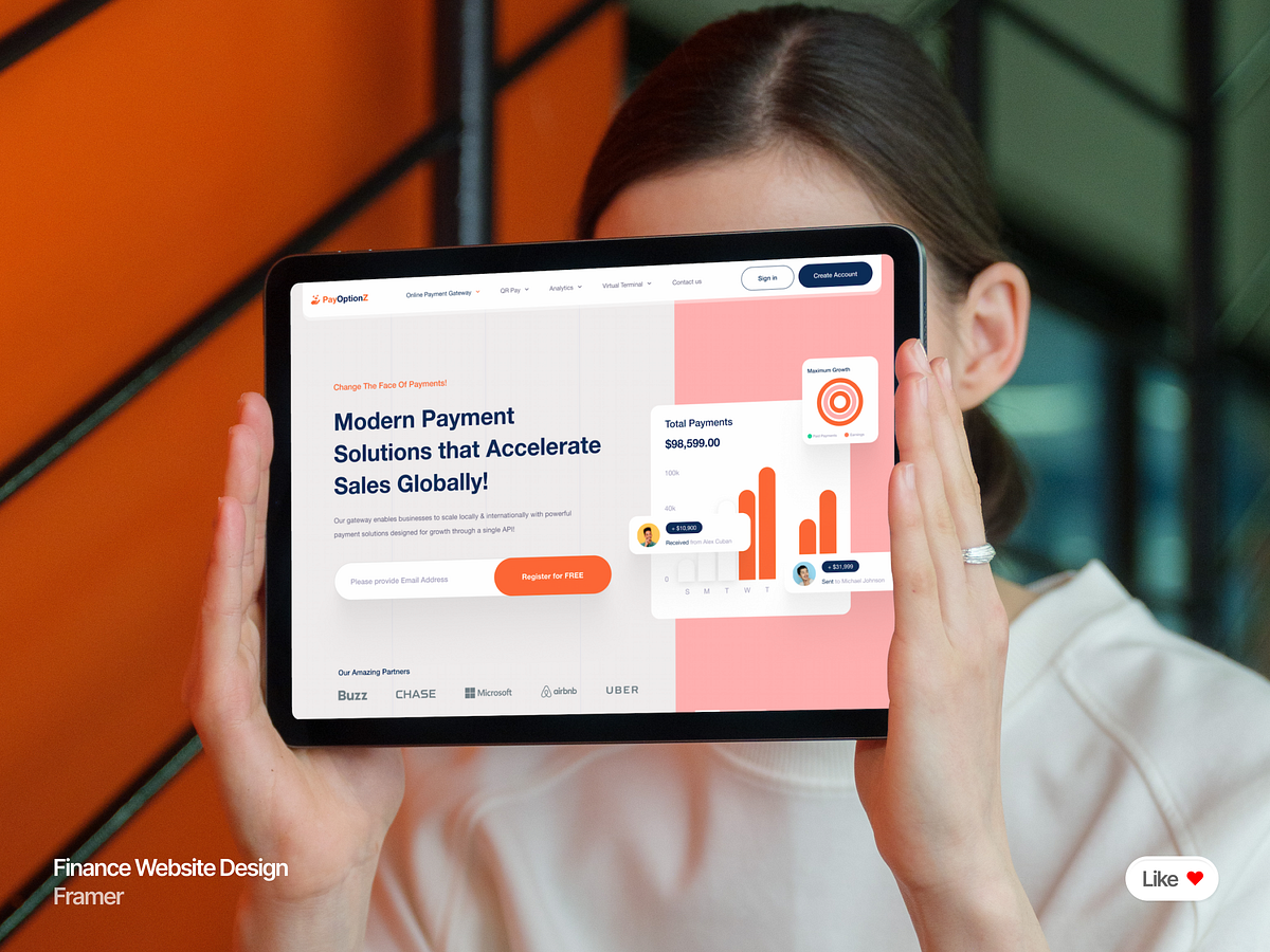 PayOptionZ | Modern Fintech Landing Page | Framer Website