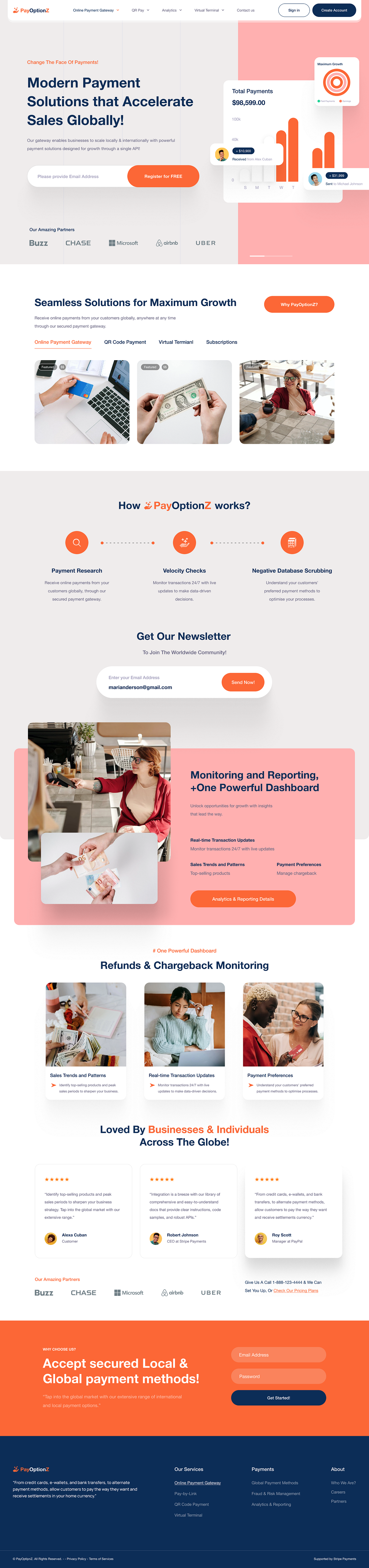 PayOptionZ | Modern Fintech Landing Page | Framer Website Image 0