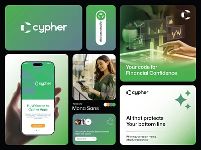 Cypher – Branding design accountingtech aidesign brand identity brandidentity branding brandingsystem cybersecurity datavisualization digitalencryption enterprisesoftware fintech fintechbranding frauddetection glowingui logo logodesign saasdesign techbranding wordmark logo