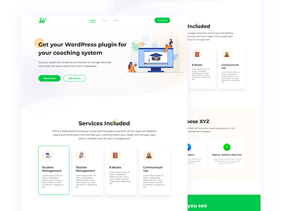 Concept WordPress Plugin Landing page design landing page plugin ui webui wordpress