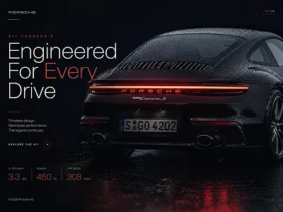 Automotive Landing Page Dark Mode automotive car clean dark mode dark ui hero section interface landing page layout luxury modern premium sports car typography ui ui design user interface ux web design website