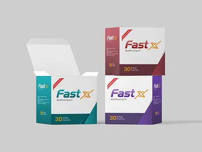 Fast X Pharma Pill Box 3d box branding design graphic design medicine medicine pack mockup modern packaging pharma pharmaceuticals pill psd vector